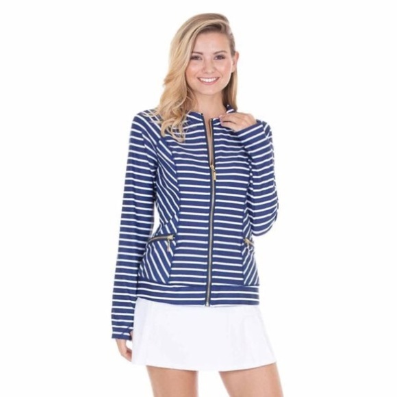 Cabana Life Other - Cabaña life swim‎ Navy and White Striped Zip-Up Jacket